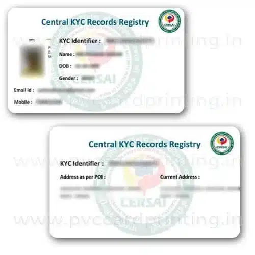 CKYC Card on PVC printed on PVC card