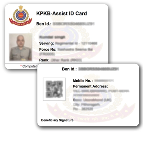 KPKB MHA canteen card printed on PVC
