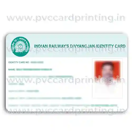 Railway Divyangjan Card on PVC printed on PVC card