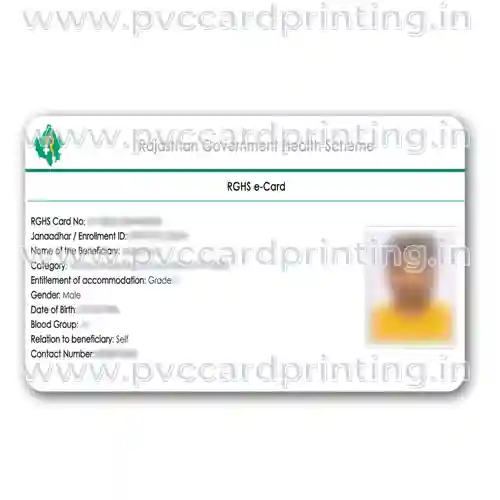 RGHS e-Card on PVC printed on PVC card